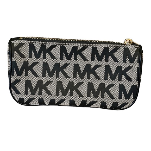Michael by Michael Kors MK Logo Pencil Case/Cosmetic Bag Black w/ Gold Hardware - Picture 2 of 16